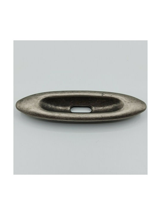 Mânere Îngropate Pentru Uși Italiene Oreichalkine Rds 9323-arg1 Bronz Patinat Argintiu Dimensiuni 130 × 34×16 Mm