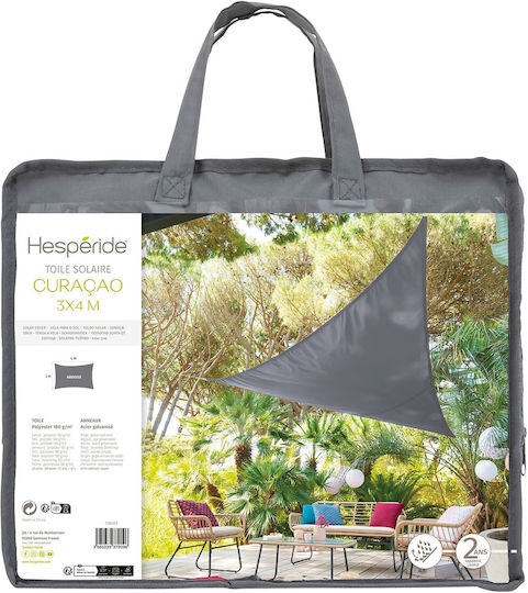 Hesperide Ορθογώνιο Πανί Σκίασης Γκρι 3x4m 180gr/m²