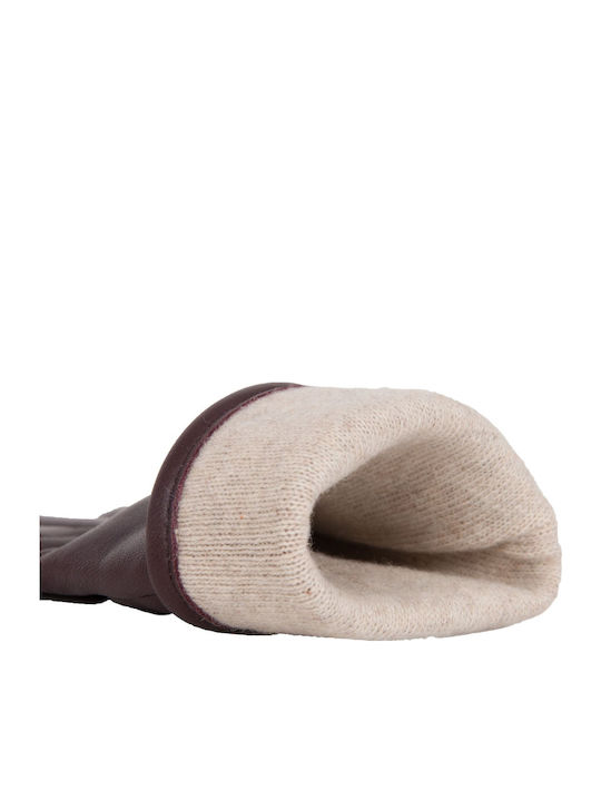 Burgundy Femei Piele Manusi
