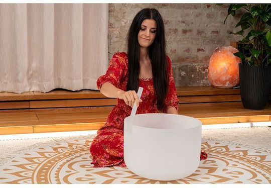 Meinl Sonic Energy Csb16c3 White-Frosted Crystal Singing Bowl 16 Inch Root Chakra C3 432 Hz
