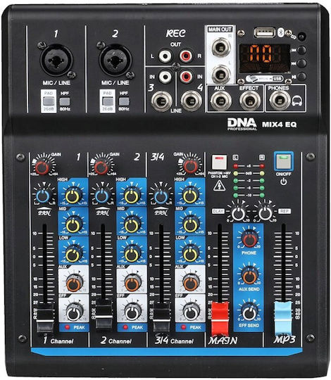 DNA MIX 4 EQ Αναλογικός Μίκτης 4 Καναλιών & Bluetooth