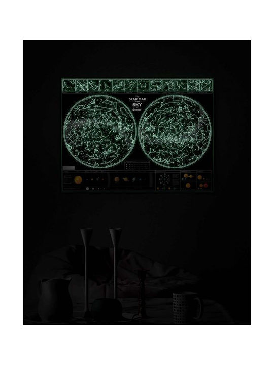Poster Uränios Chártis Star Map Sky Maße 80x60 cm Mygreekgames