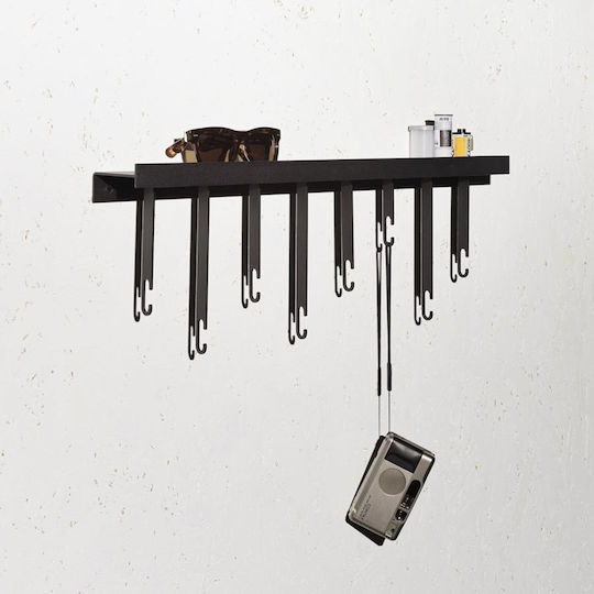 Wall Hanger Shelf Atelier Black Metal L 60 cm W 6 cm H 23.5 cm Design House Stockholm
