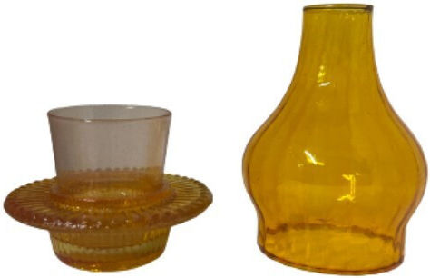 Καντήλι Γυάλινο Μαργαρίτα 10.5x17cm Μελί