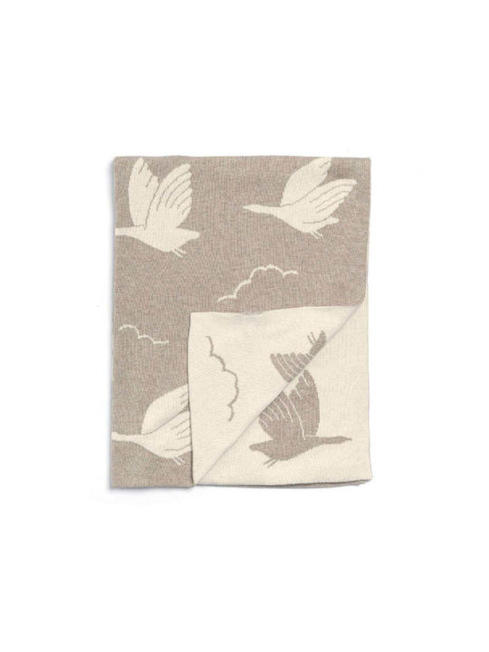 Mamas & Papas Blanket Nursery Swaddling Blankets Knitted Brown 70x90cm