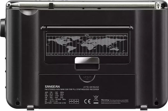 Sangean ATS-909X2 Φορητό Ραδιόφωνο Επαναφορτιζόμενο Μαύρο