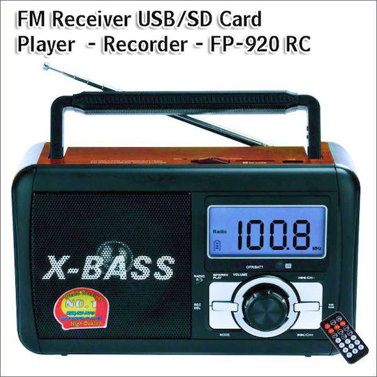 FP-920-RC Tragbares Radio mit USB Rot