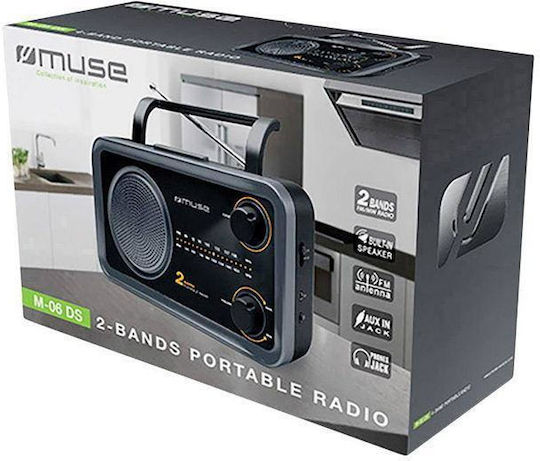 Muse M-06DS Επιτραπέζιο Ραδιόφωνο Ρεύματος / Μπαταρίας Μαύρο