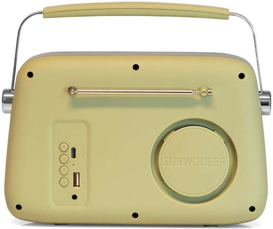 Madison Freesound VR40 Retro Tabletop Rechargeable Radio with Bluetooth Olive