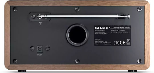 Sharp DR-450 Επιτραπέζιο Ραδιόφωνο Ρεύματος DAB+ με Bluetooth Καφέ