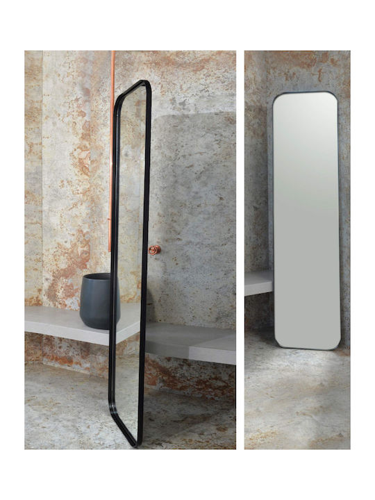 Boden- oder Standspiegel mit Weißem Metallischem Rahmen 200x45cm