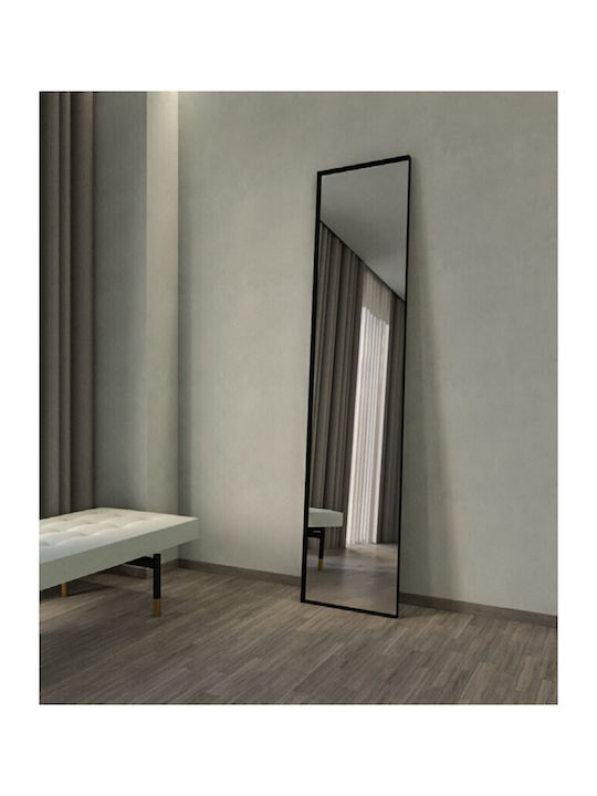 Oglindă De Podea Cu Cadru Metalic Alb 200x45cm