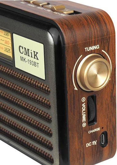 MK-193BT Tabletop Radio Solar with Bluetooth and USB Brown