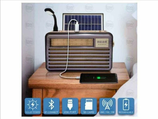 MK-193BT Tabletop Radio Solar with Bluetooth and USB Brown