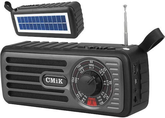 Cmik MK-101 Φορητό Ραδιόφωνο Ηλιακό με Bluetooth και USB Μαύρο / Κόκκινο