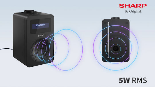 Sharp Tokyo Επιτραπέζιο Ραδιόφωνο Ρεύματος DAB+ με Bluetooth Μαύρο