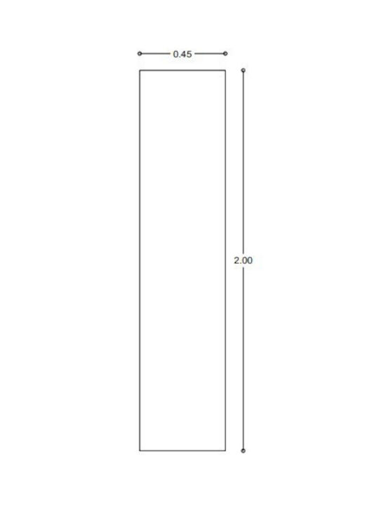 Огледало на пода с Златна Металик Рамка 200x45см
