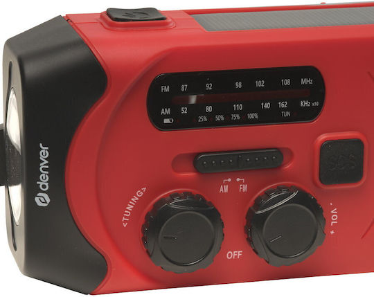 Denver SCR-2000 Solar cu USB Roșu