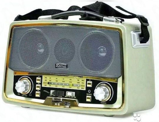 KEMAI MD-1701U Retro Επιτραπέζιο Ραδιόφωνο Επαναφορτιζόμενο με USB Μαύρο