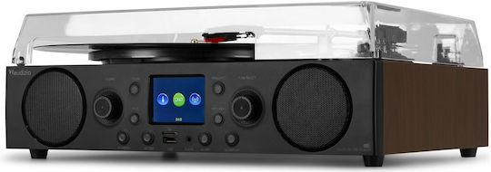 Audizio Tulsa Audio Centre 102.194 Pick-Up cu Preamp și Difuzoare încorporate Maro Radio FM, Radio DAB+