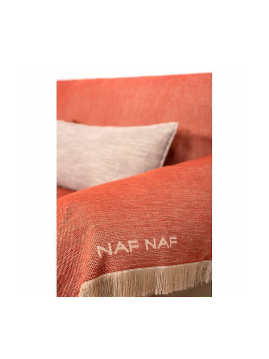 Naf Naf Highline Armchair Throw Chenille 180x180cm Orange 7933-180 x 180