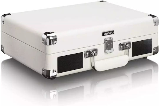 Lenco TT-115 TT-115CR Suitcase Turntables with Preamp and Built-in Speakers Creme