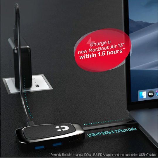 Unitek USB-C Docking Station με HDMI 4K PD Γκρι (D1053A)