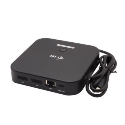 i-tec USB-C Docking Station with HDMI/DisplayPort 4K PD Ethernet and Support for 2 Monitors Black
