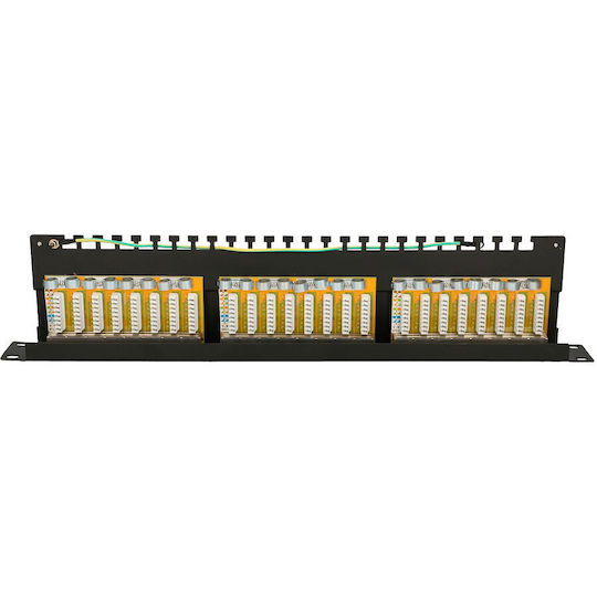 Extralink Shielded Patch Panel for Rack 1U with 24 cat6 Ports Black