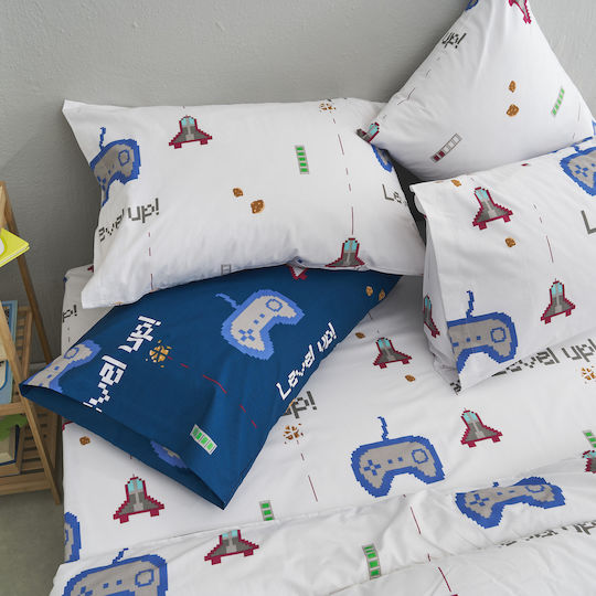 Charalambidis Textiles Σετ Παιδικές Μαξιλαροθήκες 52x72εκ. Λευκό