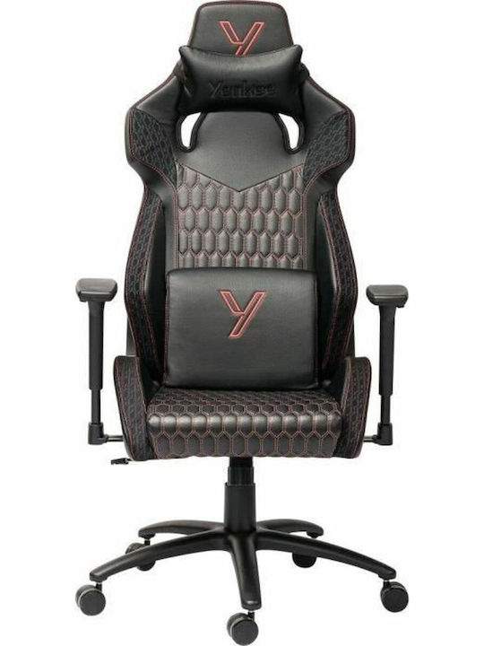 Yenkee YGC 110RD GHOST Artificial Leather Gaming Chair with Adjustable Arms Black / Red