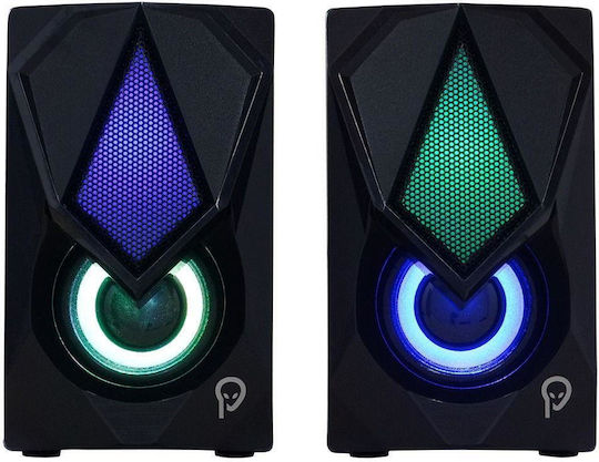 Spacer Storm Computerlautsprecher 2.0 mit Leistung 6W in Schwarz Farbe