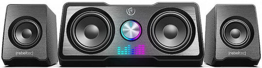 Rebeltec Rock Difuzoare de Calculator 2.1 cu Iluminare RGB și Putere 10W în Negru Culoare