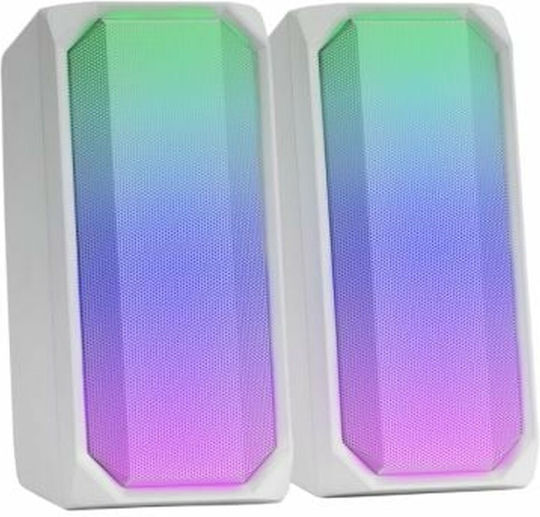 MSRGBW 2.0 Wireless Speakers with RGB and Bluetooth 15W White