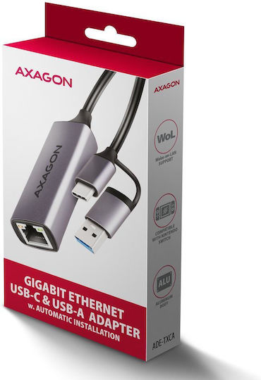 Axagon ADE-TXCA USB-C Network Adapter with Wired Ethernet Connection v1