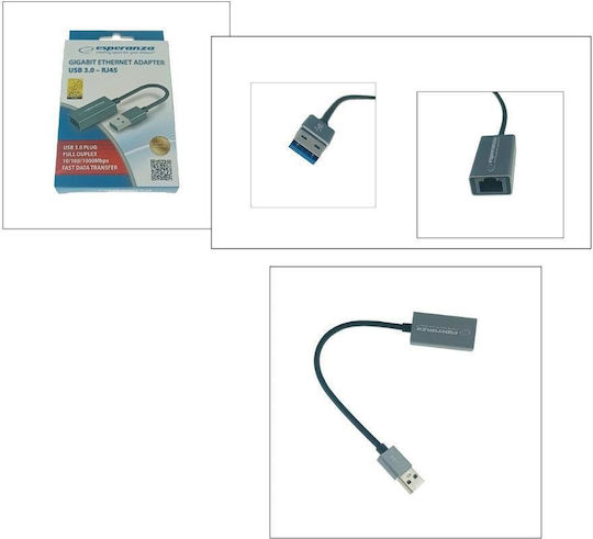 Esperanza ENA101 Αντάπτορας Δικτύου USB με Ενσύρματη Σύνδεση Gigabit Ethernet