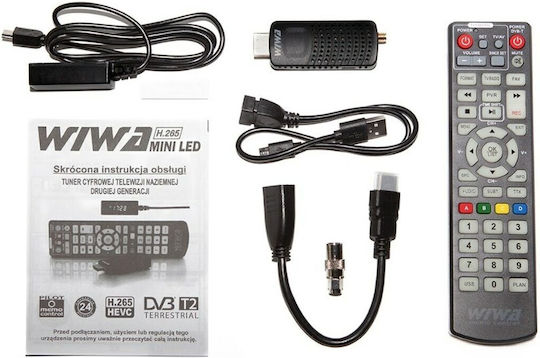 WIWA H.265 DVB-T/T2 Ψηφιακός Δέκτης Mpeg-4 HD (720p) με Λειτουργία PVR (Εγγραφή σε USB) Σύνδεση HDMI