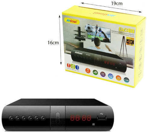 Andowl QY-H01T3 Ψηφιακός Δέκτης Mpeg-4 4K UHD Συνδέσεις HDMI / USB