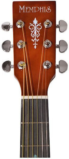 Memphis Akustisch Gitarre M-20 SB Sunburst mit Gehäusebündel