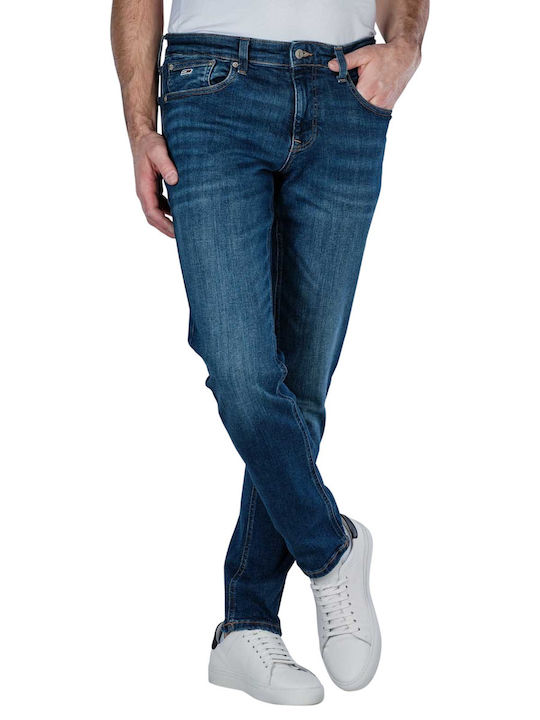 Scanton Men's Jeans Pants Elastic with Slim Fit Blue