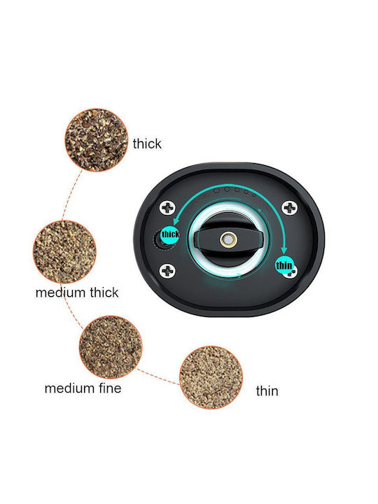 Electric Set Spice Mills made of Plastic in Black Color 18cm 1pcs