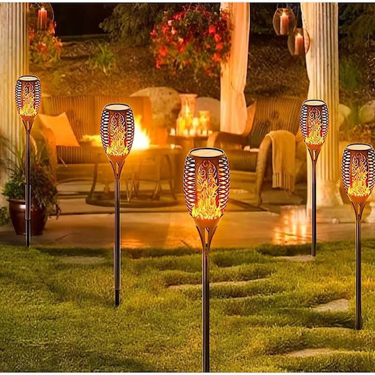 Lampa Lampă Solară Torță 2W 120lm Alb Cald cu Senzor de Mișcare și Fotocelulă IP65