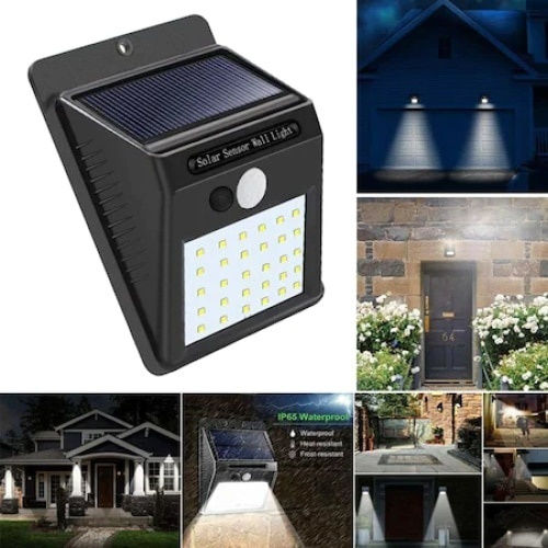 Set 2 Lămpi Solare 0.55W cu Senzor de Mișcare IP65 12.4bucx9.5bucx4.7buccm