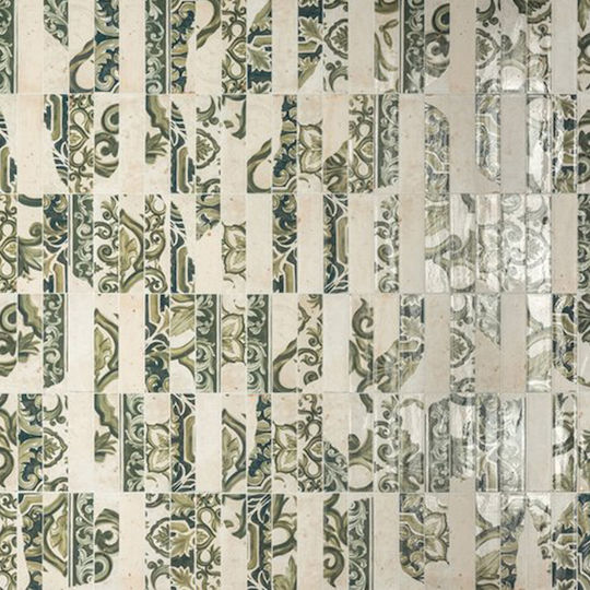 Tile Fregio Verde Maiolica 6x24 Cm Marca Corona