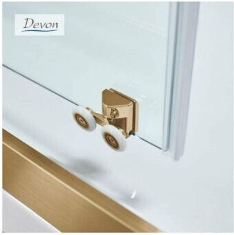 Devon Noxx Καμπίνα Ντουζιέρας Slider Gold Brushed Clean Glass 130-128/131