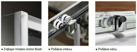 Axis Quadrant Qx 80x80cm Clear 1/4 Του Κύκλου Καμπίνα Ντουζιέρας 2 Σταθερά & 2 Συρόμενα Φύλλα