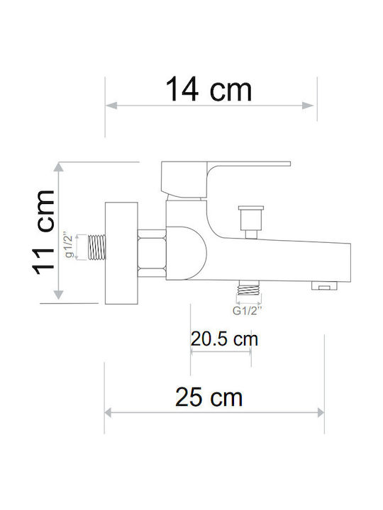 Bath Faucet Set Forte Mix M1601 Chrome