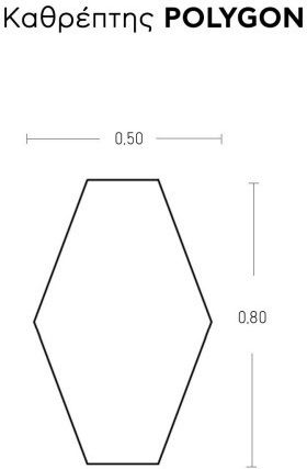 Κρεμαστός Καθρέπτης Iron Polygon 50x80 Εκ Χωρίς Led Brushed Βουρτσισμένο Ίνοξ
