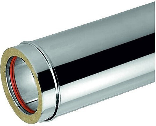 Silicone Gasket 200°C Double Wall Stainless Steel Chimney Pipe Diameter 125-180 Airduct Hellas