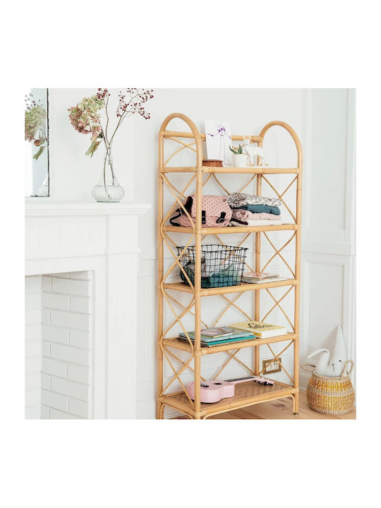 Bookcase Ecoshadow Rattan Bamboo Natural 33x67xh170cm
